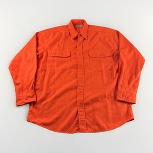 Five Brothers Blaze Orange Flannel Mens L Hunting Visibility Long Sleeve READ